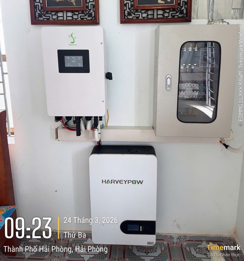 Biến tần Isuna 6 kw trong dự án tại An Lão Hải Phòng
